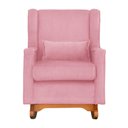 Ver imagem 4 de Poltrona C/ Puff Balanço Amamentação Aurora Suede Rosa - Lm Decor