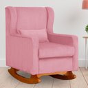 Ver imagem 2 de Poltrona C/ Puff Balanço Amamentação Aurora Suede Rosa - Lm Decor