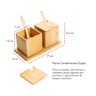 Caixa de Cha Bambu Tampa Organizador e Porta Temperos - 3