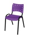 Ver imagem 2 de Kit 4 Cadeira Iso Tubo Oblongo Aço Industrial Empilhavel - Roxo