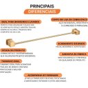 Ver imagem 5 de Toalheiro para Banheiro Linear Block Dourado/Matte Meber Metais