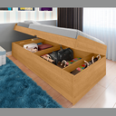 Ver imagem 2 de Cama Baú Solteiro Camila em Madeira Mdf Branco Framar:naturalle