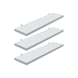 Kit 3 Prateleira Branca 40X10 + Suporte Flutuante Mdf  Organizadora Decoração Cozinha Banheiro Sala
