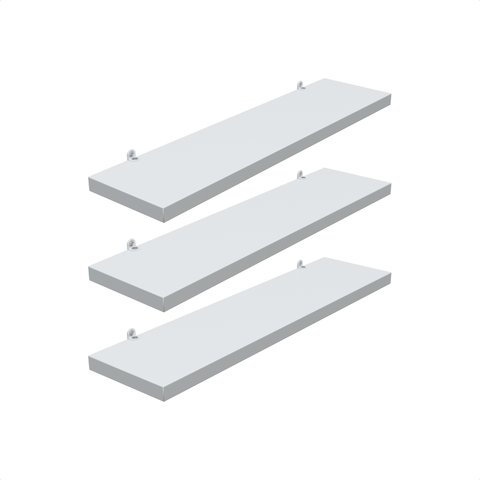 Kit 3 Prateleira Branca 40X10 + Suporte Flutuante Mdf  Organizadora Decoração Cozinha Banheiro Sala