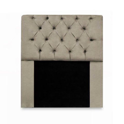 Cabeceira Mirage Para Cama Box Solteiro 120cm com Capitonê Suede - Ecotec Decor:Bege