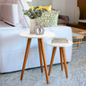 Conjunto 2 Mesinhas de Canto Pés Palito Retro Decoração Lateral Sala Quarto - 2