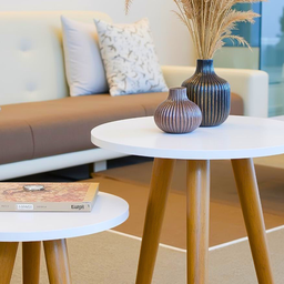 Conjunto 2 Mesinhas de Canto Pés Palito Retro Decoração Lateral Sala Quarto - 6