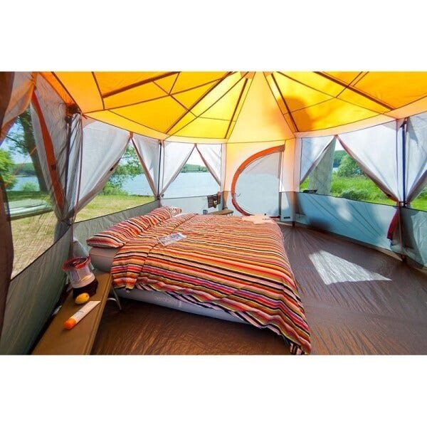Barraca de Camping Coleman Octagon 8 Pessoas Cinza e Laranja