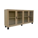 Ver imagem 2 de Aparador Buffet 4 Portas de Vidro Canelado 158,2cm com Pés Paris Marrom/Riviera