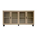 Ver imagem 5 de Aparador Buffet 4 Portas de Vidro Canelado 158,2cm com Pés Paris Marrom/Riviera