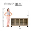 Ver imagem 4 de Aparador Buffet 4 Portas de Vidro Canelado 158,2cm com Pés Paris Marrom/Riviera