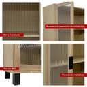 Ver imagem 7 de Aparador Buffet 4 Portas de Vidro Canelado 158,2cm com Pés Paris Marrom/Riviera