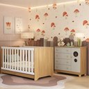 Ver imagem 2 de Berço Americano 3 em 1 com Cômoda 1 Porta 4 Gavetas Bombom Multimóveis Mp4708