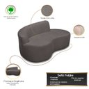 Ver imagem 5 de Sofá Feijão Orgânico Curvo Decorativo Forma Orgânica Linho para Sala e Escritorio