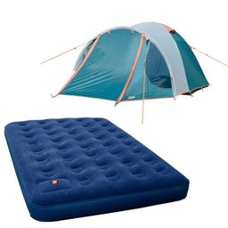 Barraca Camping Iglu Nautika Indy 3 Pessoas + Colchão Inflável Casal com Infládor de Pé Zenite - 1