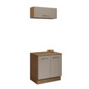 Ver imagem 2 de Kit com Balcão e Armário Aéreo Multiuso 80cm Rustic/crema Agata Madesa Rustic/crema