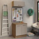Ver imagem 1 de Kit com Balcão e Armário Aéreo Multiuso 80cm Rustic/crema Agata Madesa Rustic/crema