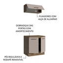 Ver mais imagens de Kit com Balcão e Armário Aéreo Multiuso 80cm Rustic/crema Agata Madesa Rustic/crema