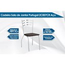 Ver imagem 3 de Conjunto: Mesa Sala Jantar Iguaçu c/ Tampo de Madeira 1.60cm + 6 Cadeiras Portugal Cromada/
