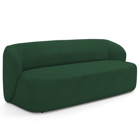 Sofá 3 Lugares Orgânico para Sala de Estar Living 205cm Heidy F04 Veludo Verde - Lyam Decor