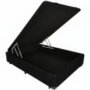 Ver imagem 1 de Cama Box Baú Casal Blindado com Pistão a Gás: Corino Preto/Casal