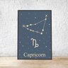 Quadro com moldura signo Capricórnio latim constelação 40x60 - 1