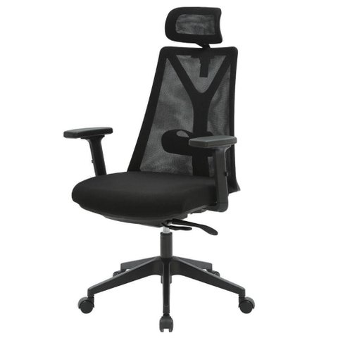 Cadeira de Escritório Presidente Nr-17 San Francisco Tela Mesh Base Rodízio Nylon Preta Fratini