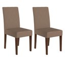 Ver imagem 6 de Kit 2 Cadeiras de Jantar Jade Suede Base Amêndoa - Pallazio Cor:Capuccino