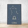 Quadro com moldura signo de Libra latim constelação 40x60 - 1