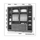 Ver imagem 4 de Guarda Roupa Casal 6 Portas 6 Gavetas Nature Champanhe Canadá Vila Rica