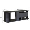 Ver imagem 4 de Estante Baixa 136x45x47cm Rack Preto Tv até 55" Gaveta Iluminação Led Rgb