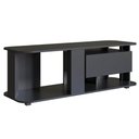 Ver imagem 1 de Estante Baixa 136x45x47cm Rack Preto Tv até 55" Gaveta Iluminação Led Rgb