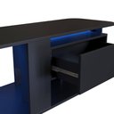 Ver imagem 3 de Estante Baixa 136x45x47cm Rack Preto Tv até 55" Gaveta Iluminação Led Rgb
