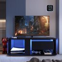 Ver imagem 6 de Estante Baixa 136x45x47cm Rack Preto Tv até 55" Gaveta Iluminação Led Rgb