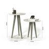 Conjunto 2 Mesinhas Off White Redonda de Canto Lateral Retro Pe Palito - 4