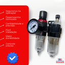 Ver imagem 6 de Filtro Regulador Ar Compressor 1/4 Frl C/ Manômetro Ss3