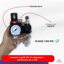 Ver imagem 5 de Filtro Regulador Ar Compressor 1/4 Frl C/ Manômetro Ss3