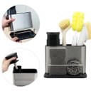 Ver imagem 4 de Porta Detergente Organizador para Pia Cozinha Dispenser Inox