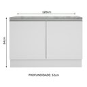 Ver imagem 3 de Balcão de Pia Madesa Glamy 120cm 2 Portas com Tampo Branco