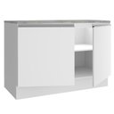 Ver mais imagens de Balcão de Pia Madesa Glamy 120cm 2 Portas com Tampo Branco