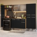 Ver imagem 1 de Armário de Cozinha Completa 261cm Rustic/Preto Emilly Madesa 06
