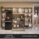 Ver imagem 6 de Armário de Cozinha Completa 261cm Rustic/Preto Emilly Madesa 06