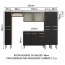 Ver imagem 4 de Armário de Cozinha Completa 261cm Rustic/Preto Emilly Madesa 06