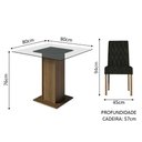 Ver imagem 3 de Conjunto Sala de Jantar Mesa Tampo de Vidro 4 Cadeiras Rustic/oxford Noemi Madesa