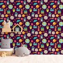 Ver imagem 1 de Papel de Parede Infantil - Espaço Colorido 2 Arte Destaque 2,50 Metros
