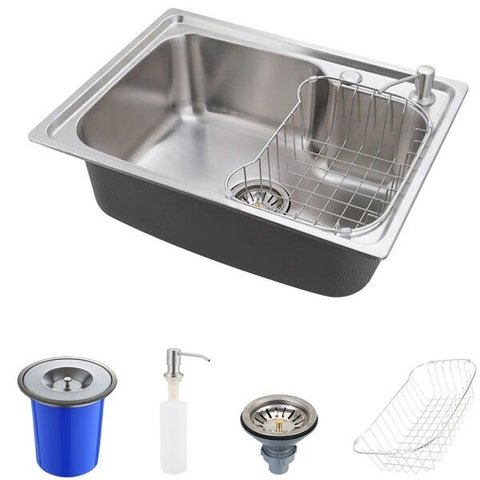 Cuba para cozinha pia dupla com acessórios e lixeira Matis PIngoo.casa