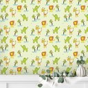 Ver imagem 2 de Papel de Parede Selva Simples Verde com Animais Gh Papel de Parede 2,5m