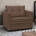 Ver imagem 2 de Poltrona Cama Retrátil Solteiro Milenni Veludo Marrom B03 - D'Rossi