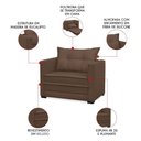 Ver imagem 3 de Poltrona Cama Retrátil Solteiro Milenni Veludo Marrom B03 - D'Rossi
