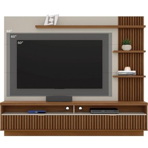 Painel Home Moderno Ripado Araruna com 2 Portas e Nichos para Tv até 65 Polegadas - Linea Brasil:fre